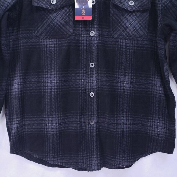 Freedom Foundry Men Dark Gray Black Plaid Shirt Size M - Picture 11 of 16